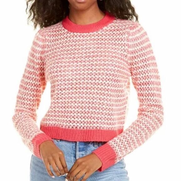 Wayf Striped Sweater Pink White Size Medium - Picture 1 of 10